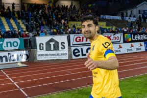 Jervs Daniel Arrocha etter kampen mellom Jerv og Strømsgodset på Levermyr stadion i Grimstad. Foto: Tor Erik Schrøder / NTB