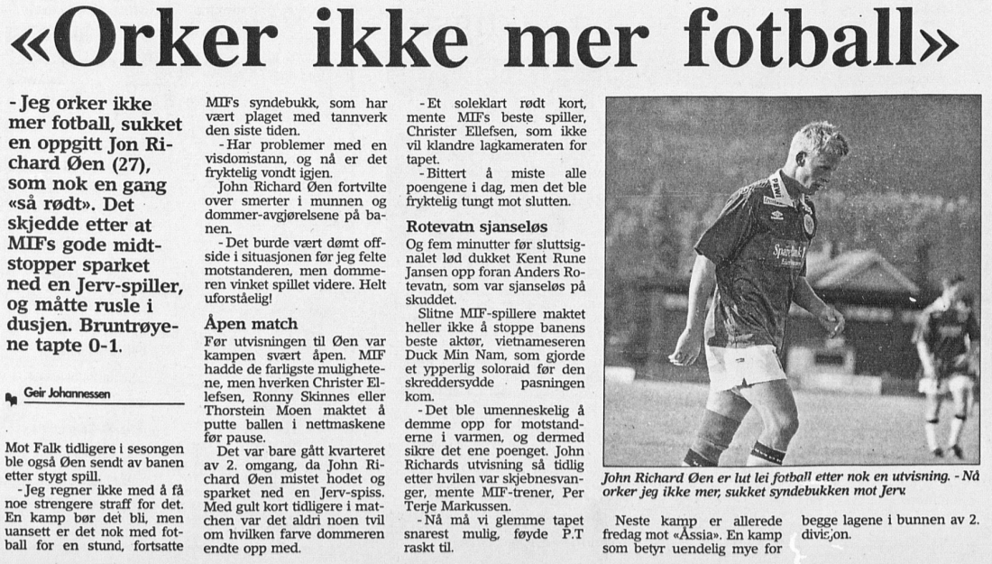 Faksimile: Drammens Tidende 23. juli 1997